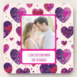 Schimmer Lila Herz, wenn du wütend bist Getränkeuntersetzer