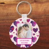 Schimmer Lila Herz, wenn du wütend bist Schlüsselanhänger (Vorderseite)