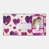 Schimmer Lila Herz, wenn du wütend bist Schreibtischunterlage (Tastatur & Maus)