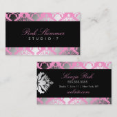 Schimmer-Rosa-Plüsch-Schwarzes BowCertificate des Visitenkarte (Vorne/Hinten)