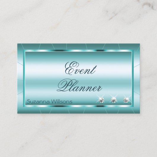 SchimmerAquamarin mit Diamanten und Foto Beruflich Visitenkarte (Vorderseite)