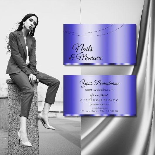 Schimmerblau glamourös modern und einfach visitenkarte