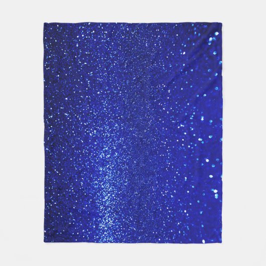 Schimmerblauer Glitzer Leinwand Fleecedecke (Vorderseite)