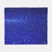 Schimmerblauer Glitzer Leinwand Fleecedecke (Vorderseite (Horizontal))