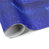 Schimmerblauer Glitzer Leinwand Geschenkpapier (Rolleneckpunkt)