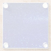 Schimmerblauer Glitzer Leinwand Glasuntersetzer (Rückseite)