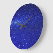 Schimmerblauer Glitzer Leinwand Große Wanduhr (Winkel)