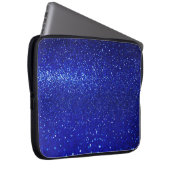 Schimmerblauer Glitzer Leinwand Laptopschutzhülle (Vorne Rechts)
