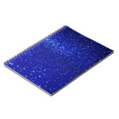 Schimmerblauer Glitzer Leinwand Notizblock (Linke Seite)