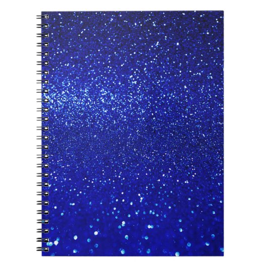 Schimmerblauer Glitzer Leinwand Notizblock (Vorderseite)