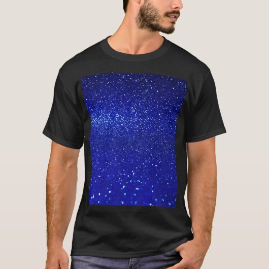 Schimmerblauer Glitzer Leinwand T-Shirt (Vorderseite)