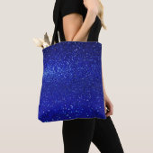 Schimmerblauer Glitzer Leinwand Tasche (Von Nahem)