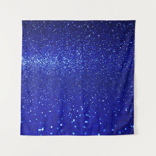 Schimmerblauer Glitzer Leinwand Wandteppich (Vorderseite)