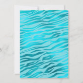 Schimmerblauer Tiger Streifen Junggeselinnen-Absch Einladung (Rückseite)