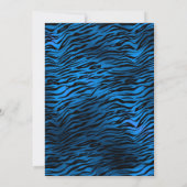 Schimmerblauer Tiger Streifen Junggeselinnen-Absch Einladung (Rückseite)