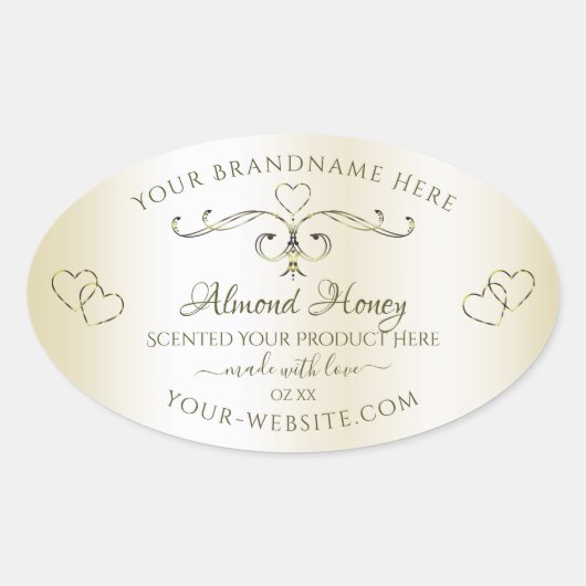 Schimmercreme-Produktkennzeichnungen Verzierte Dek Ovaler Aufkleber (Vorderseite)