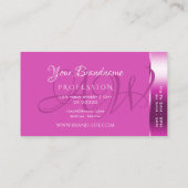 Schimmerfarbene, Girly-Pink-farbene Streifen und M Visitenkarte (Rückseite)