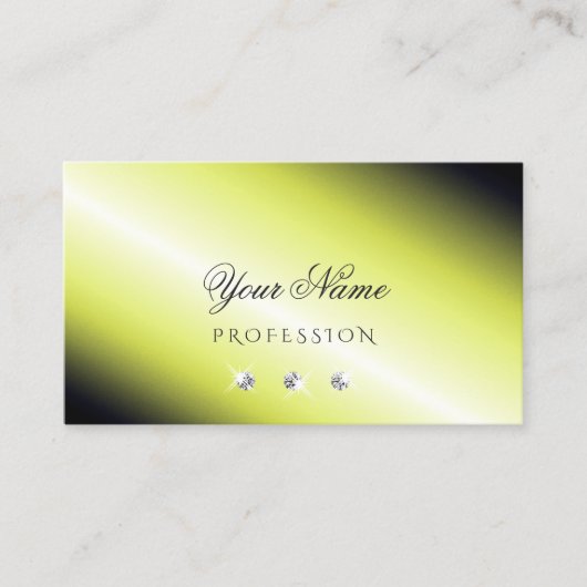 Schimmergelbes Silber fesselnde Diamanten Elegant Visitenkarte (Vorderseite)