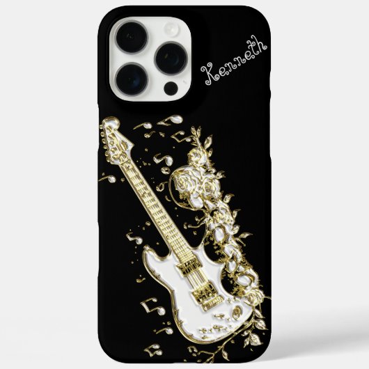 Schimmergitarre spielt Goldene Symphonie Case-Mate iPhone Hülle (Rückseite)
