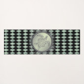 Schimmergrün und Silberschildkröte Yogamatte (Rückseite (Horizontal))