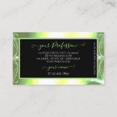 Schimmergrüne schwarze schwarze Diamanten mit Logo Visitenkarte (Rückseite)