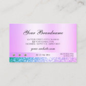 Schimmerhellrosa Aquamariner Glitzer Diamanten Pas Visitenkarte (Rückseite)