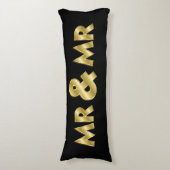 Schimmering Gold Mr. & Mr. Black Seitenschläferkissen (Vorderseite Vertikal)