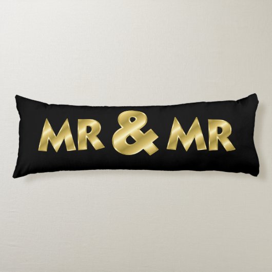 Schimmering Gold Mr. & Mr. Black Seitenschläferkissen (Vorderseite)