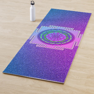 SchimmerLila und rosa Yantra Yogamatte