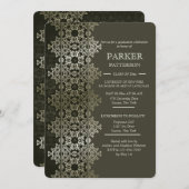 Schimmernde Abschluss Einladung (Vorne/Hinten)