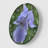 Schimmernde Blaue Iris-Blumenwanduhr Große Wanduhr (Winkel)