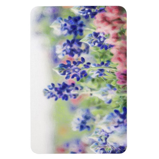 Schimmernde Bluebonnets Magnet (Vertikal)