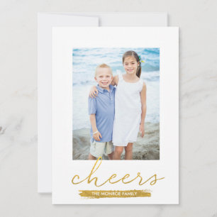 Schimmernde Cheers Imitate Gold Foil Urlaubskarte Feiertagskarte
