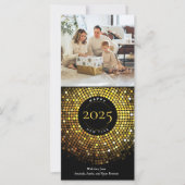 Schimmernde Circle Lights Neujahr Foto Gruß (Vorderseite)