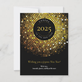 Schimmernde Circle Lights Neujahrsgrüße Feiertagskarte