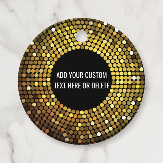 Schimmernde Circle Lights Silvester Geschenkanhänger (Rückseite)