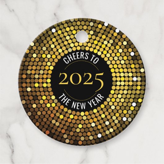 Schimmernde Circle Lights Silvester Geschenkanhänger (Vorderseite)