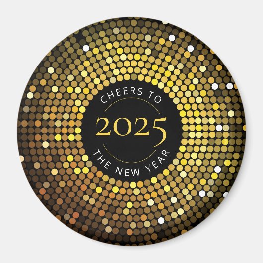 Schimmernde Circle Lights Silvester Magnet (Vorne)