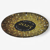 Schimmernde Circle Lights Silvester Pappteller (Schrägansicht)