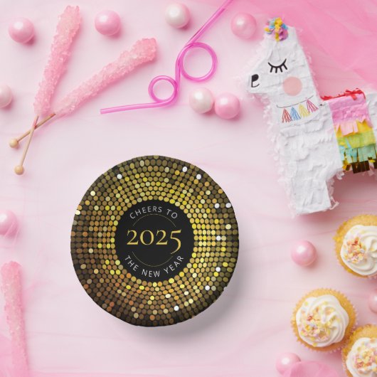 Schimmernde Circle Lights Silvester Pappteller (Party)