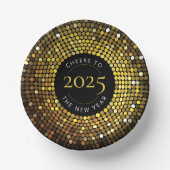 Schimmernde Circle Lights Silvester Pappteller (Vorderseite)