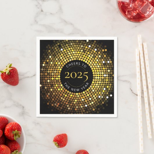 Schimmernde Circle Lights Silvester Serviette (Beispiel)
