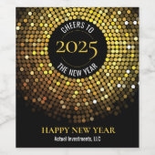 Schimmernde Circle Lights Silvester Weinetikett (Einzelnes Label)