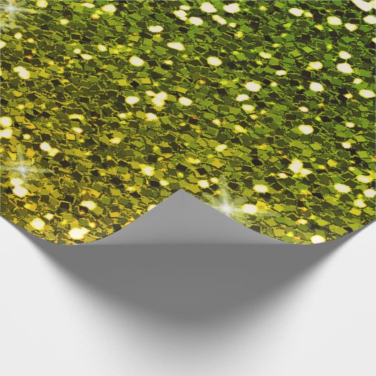 Schimmernde dunkelgrüne GoldGlitzern Geschenkpapier (Ecke)
