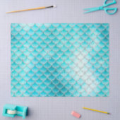 Schimmernde Fischskalen auf Aqua Deocupage Seidenpapier (Basteln)