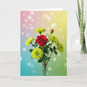 Schimmernde Florale Blütenkarte Karte