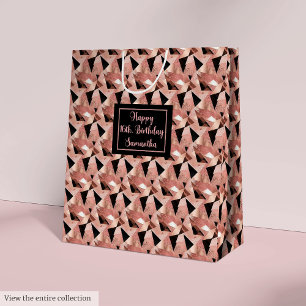 Schimmernde Geschenktasche Trendy Rose Gold und Sc Mittlere Geschenktüte