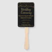 Schimmernde Glitzern Hochzeitsfans mit Programm Fächer (Vorderseite)