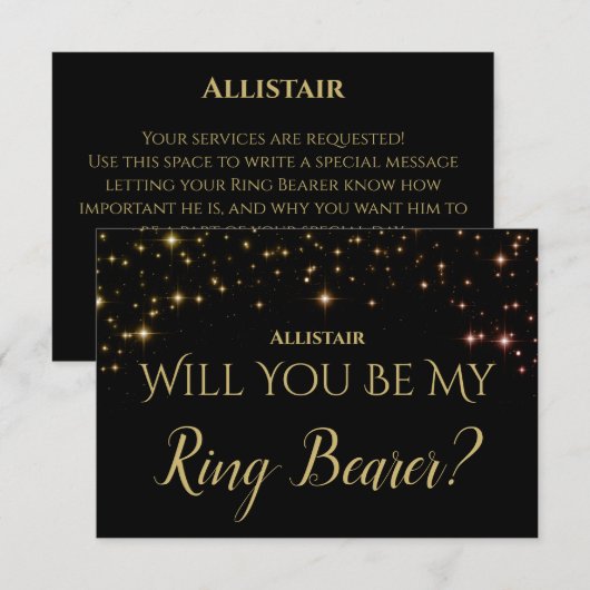 Schimmernde Glitzern Werden Sie mein Ringträger se RSVP Karte (Vorne/Hinten)