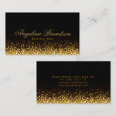 Schimmernde Gold Beauty Expert Damask Black Card Visitenkarte (Vorne/Hinten)